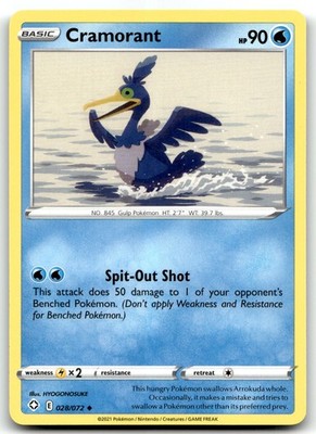 Cramorant 028/072 Shining Fates Uncommon Normal Pokemon TCG NM