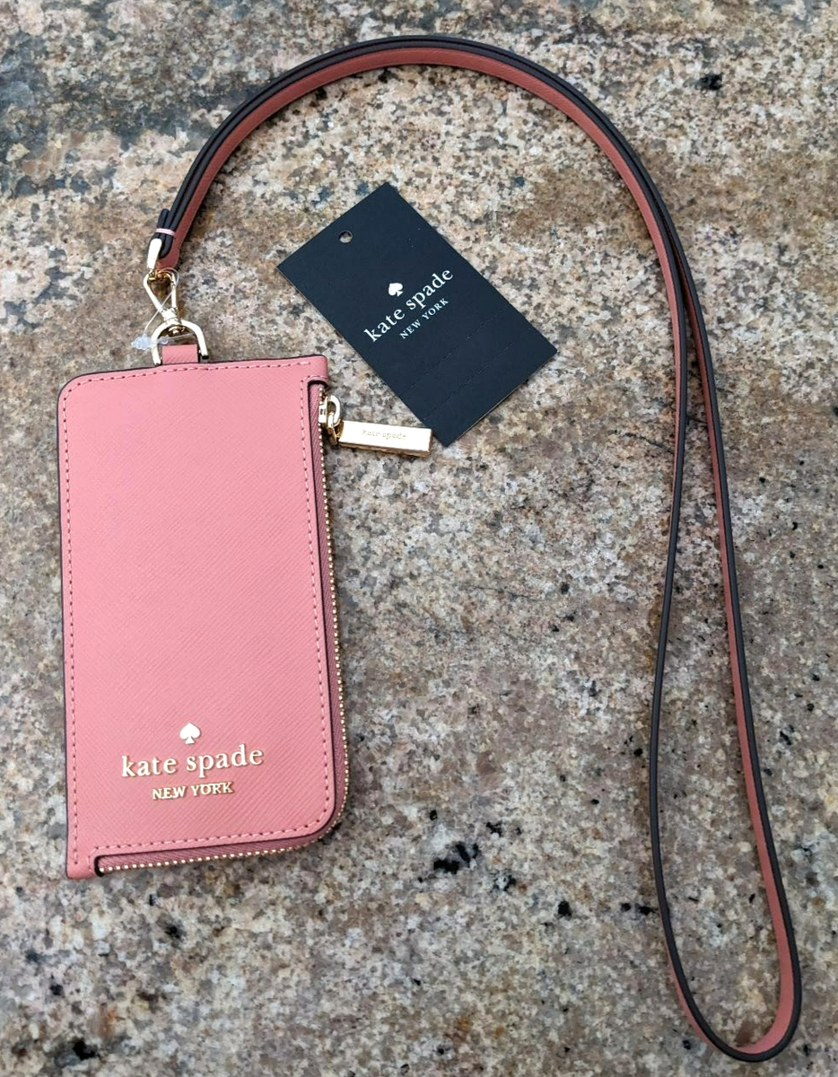 Kate Spade Madison ID window Card Case Leather Lanyard