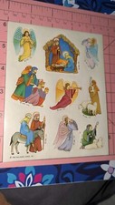 Vintage Hallmark Stickers Christmas Nativity Religious Manger Wise Men 1 Sheet
