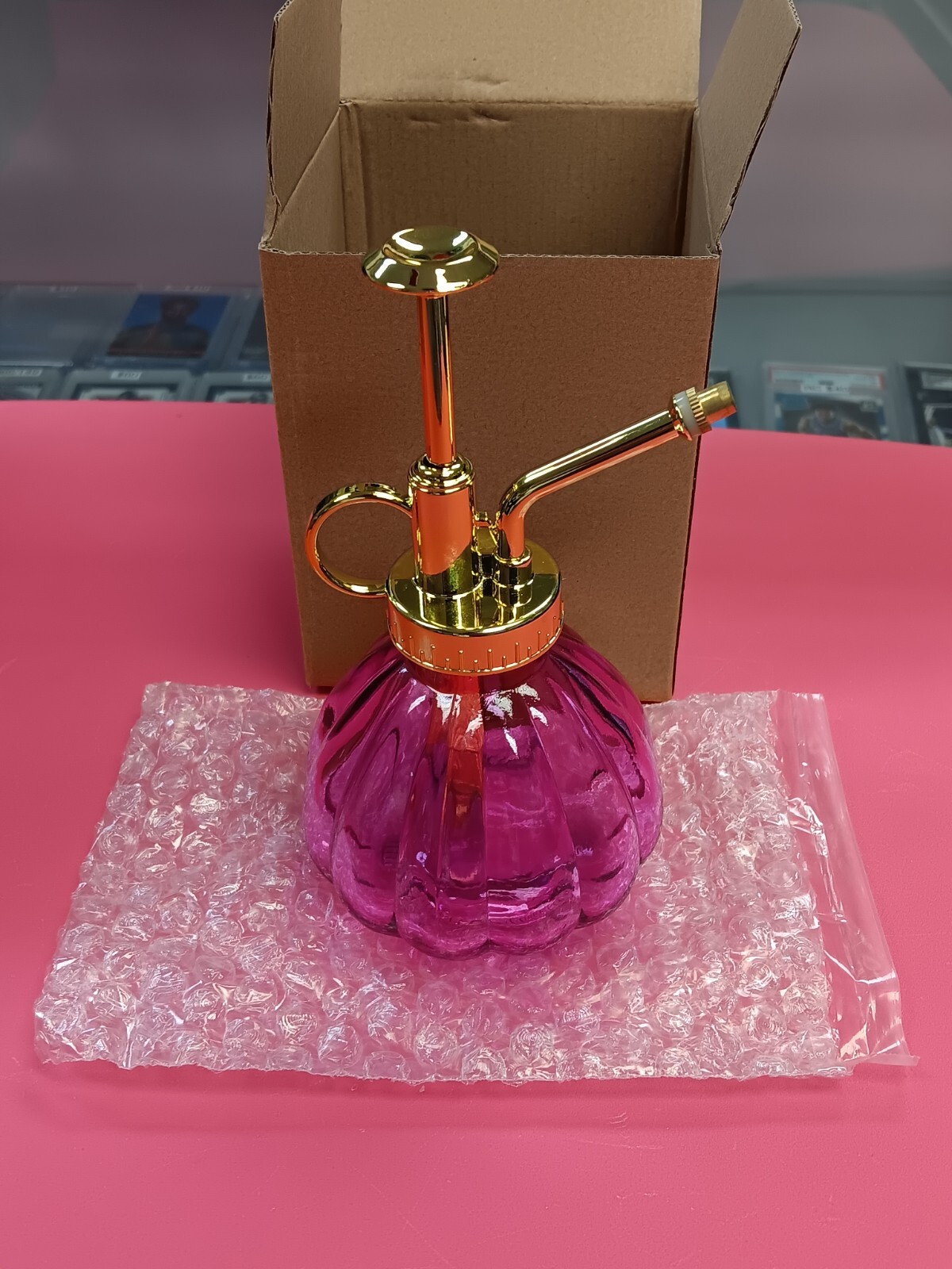 Pumpkin Plant Flower Watering Pot Spray Bottle Home Garden Mister Pink