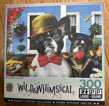 MasterPieces Wild Whimiscal Father Son Bull Dog EZ Grip 300 Pcs Puzzle Puppy