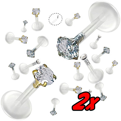 2x  Bioflex Lippenpiercing Labret Madonna Monroe Cartilage Tragus Stecker