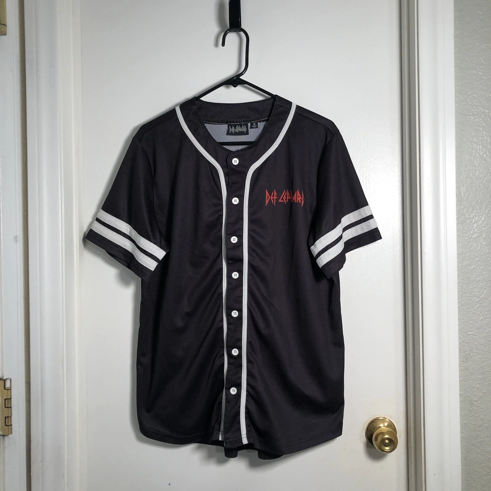 A1022 Def Leppard Graphic Band Baseball Jersey