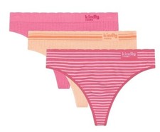 Kindly Yours Women  s Size XS 0/2 Seamless Thongs Panties Pink 3-Pack