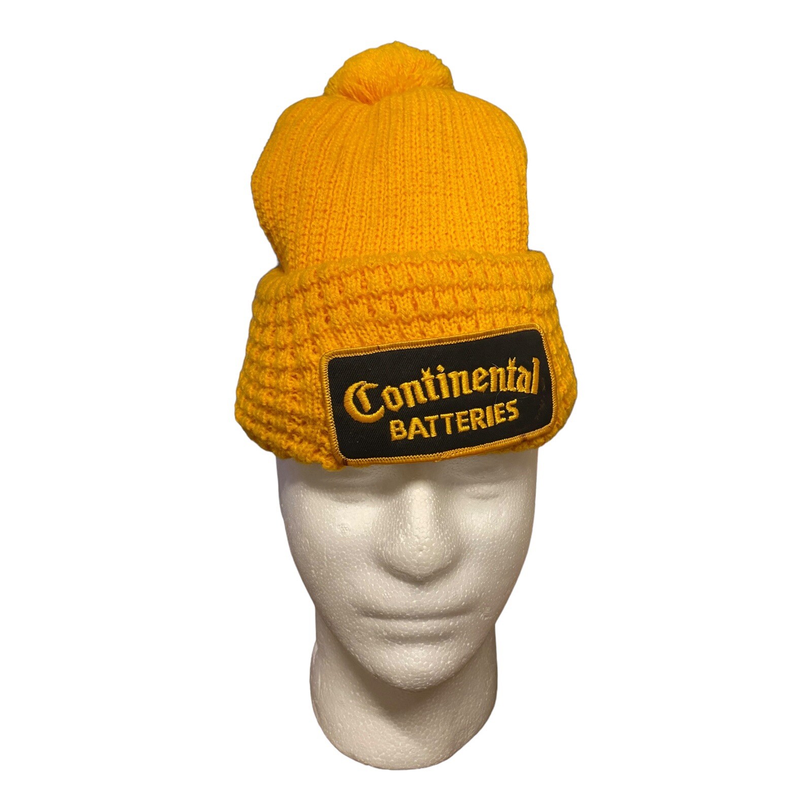 Continental Batteries Yellow Advertising Beanie Rare Vintage Cap-image