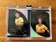 2018 Panini Eminence Team Tandems Auto Booklet Brazil Dual Zico Falcao /10