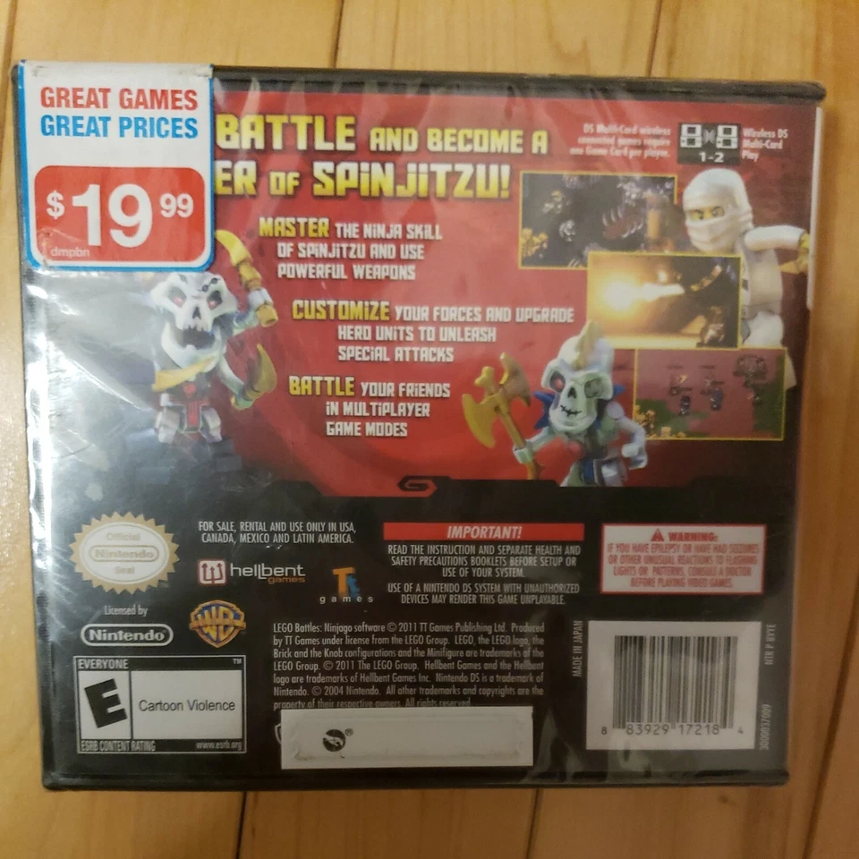 LEGO Battles: Ninjago Nintendo DS 2011 E Everyone Warner Bros Made in Japan - Image 2 of 4