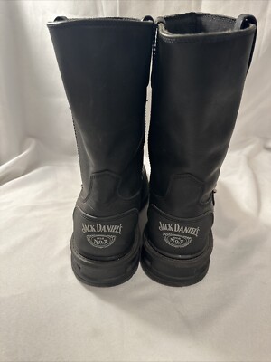 Jack Daniel's Old No. 7 Black Leather Biker Riding Boots Men 12