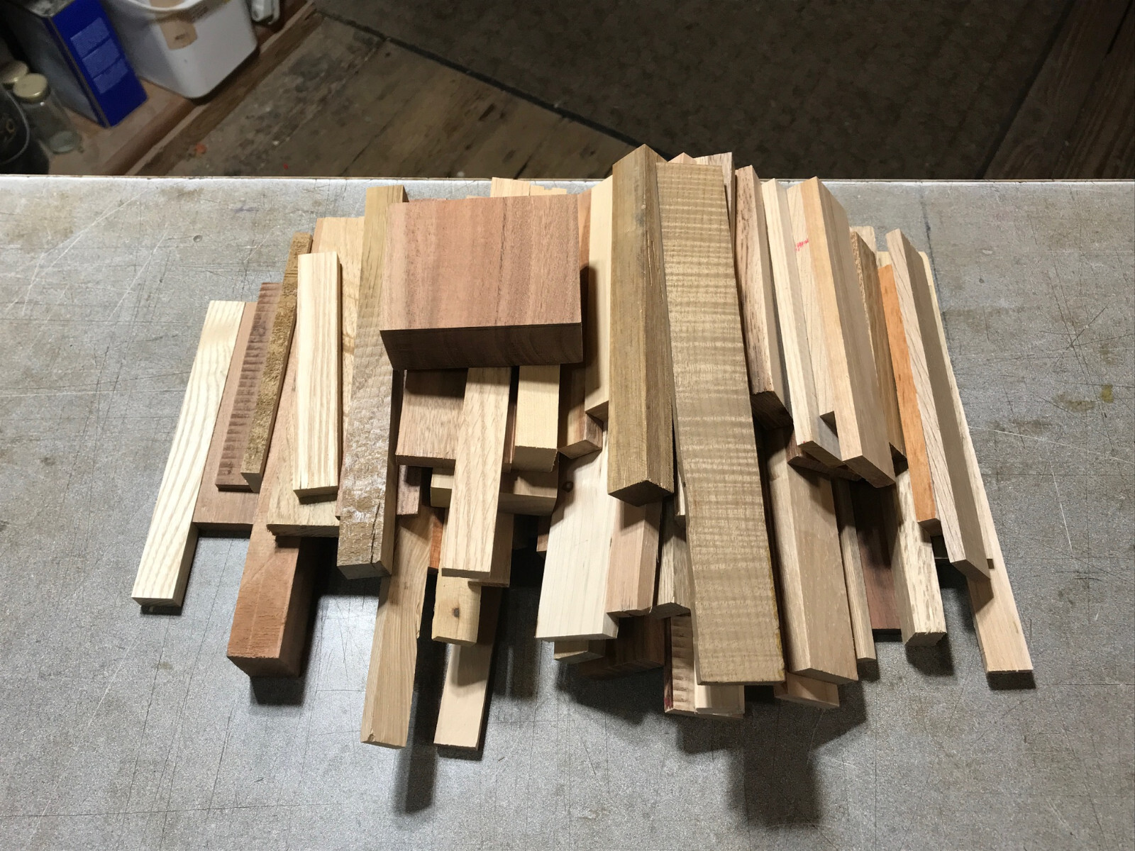 8 LBs Domestic & Exotics Wood Scrap Craft Carving Short Lumber Cut