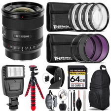 Sony FE 20mm f/1.8 G Lens Flash Tripod More - 64GB Kit Kit
