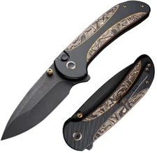 We Knife Co Ltd Folding Knife 3.88" CPM-20CV Steel Blade Titanium/Aluminum/CF