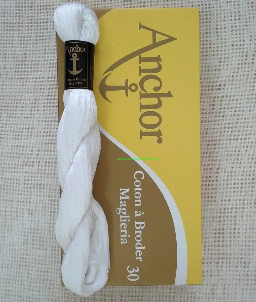 RICAMO ANCHOR maglieria matassa da 50 gr N°30 - BIANCO - MEZ cucirini - ANCORA