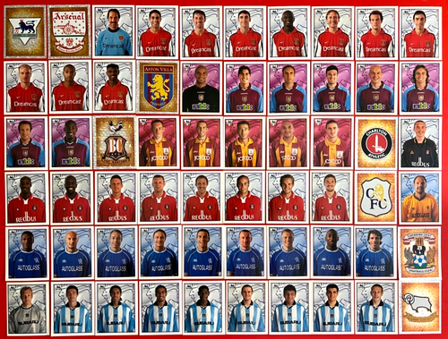 Merlin English Premier League 2001 Rare Complete Stickers Set Blue Back + 1 Pack - Picture 2 of 8