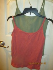 NWOT OLD NAVY TWO TANK TOPS 1-OLIVE GREEN 1-BRICK COLOR SIZE M