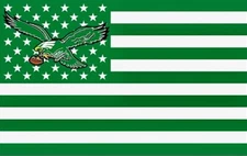 (2) Retro Philadelphia Eagles US Flag Design Vinyl STICKERS 5x3.2 Decals
