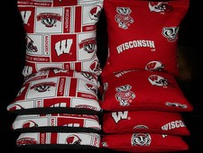 ALL WEATHER University of Wisconsin BADGERS CORNHOLE BEAN BAGS CornToss Game NEW
