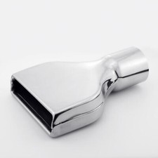 Single 3 Inlet Exhaust Tip Slant Cut Roll Edge Rectangle Out Stainless Steel