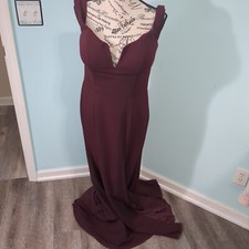 Bill Levkoff Bridesmaid Bridal Formal Dress Wine Burgundy 10