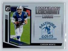 2021 Panini Donruss Optic Carson Wentz Card Legendary Logos Silver Prizm Colts