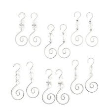 12 Ornament Hooks - 3 Inch Beaded Hangers - Strong Wire with Sparkly Faceted ...