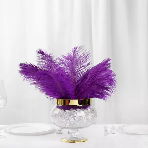 12 pcs 10-15" long Purple Genuine Ostrich FEATHERS Wedding Party Centerpieces