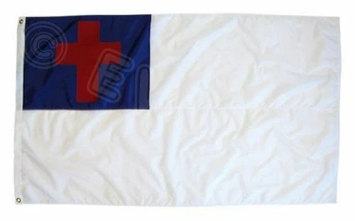 (Lote de 2 paquetes) Bandera Cristiana Poli Nylon 3x5 pies Bandera Casa Bandera Resistente a la decoloración Foto 2 de 3