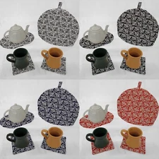 Floral Damask Tea Pot Cozy & Coaster Set