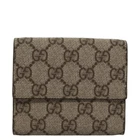 Portefeuille GUCCI GG Supreme PVC beige 115039 authentique yk16129