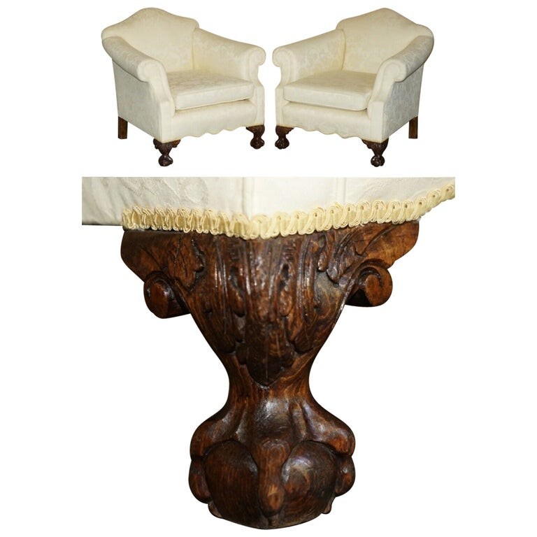 Edwardian Fabric Armchairs Cheap PAIR OF ANTIQUE