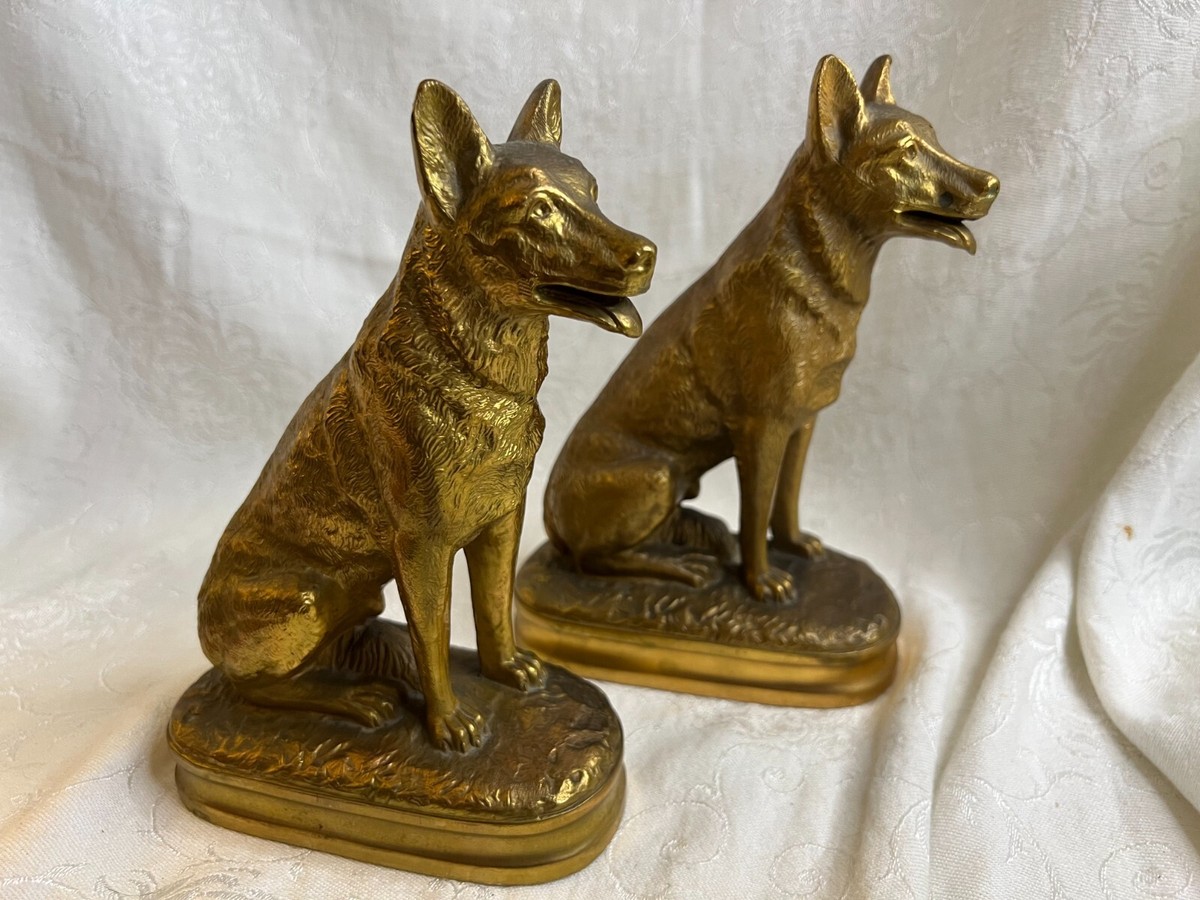Antique Resin Dog Head Bookends - Bronze Decorative Set Of 2 For Bookshelves & Home Decor - View #6