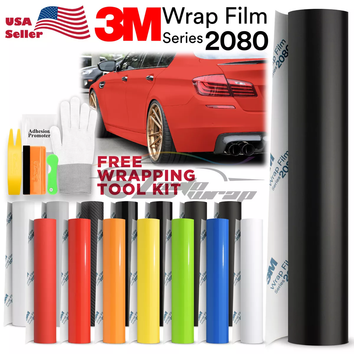 3M Genuine 2080 Gloss Black Vinyl Wrap Car Sticker Film Decal Bubble Free