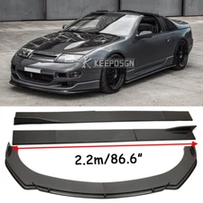 Carbon Look Front Bumper Lip Splitter + 86.6" Side Skirt  For Nissan 300zx 350z