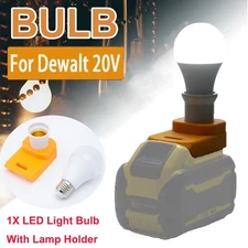 For Dewalt 20V Lithium-ion Battery Powered Portable E27 Bulb Lamp LED Work Light