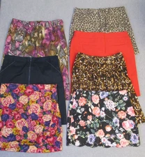 Lot of 7 Mini and Knee Skirts Mixed Brands & Sizes Reseller Wholesale Bundle