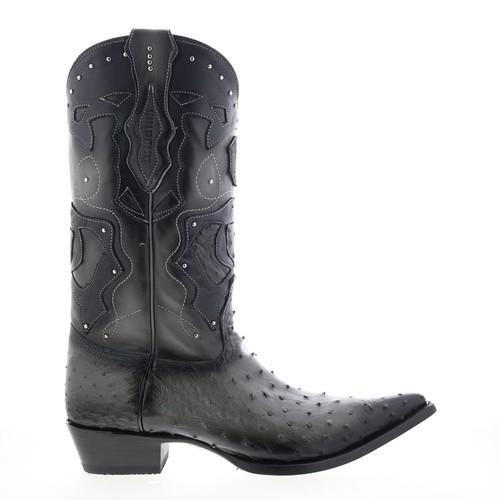 Bottes Cowboy Western Los Altos 3X Toe En Cuir D'autruche Marron - Taille Large (E), Neuves Avec Emballage