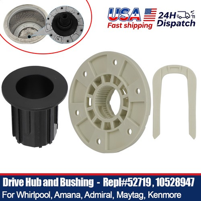 #ad 10528947 Washer Basket Drive Hub and 52719 Bushing For Whirlpool Fix Tub Wobble $18.99