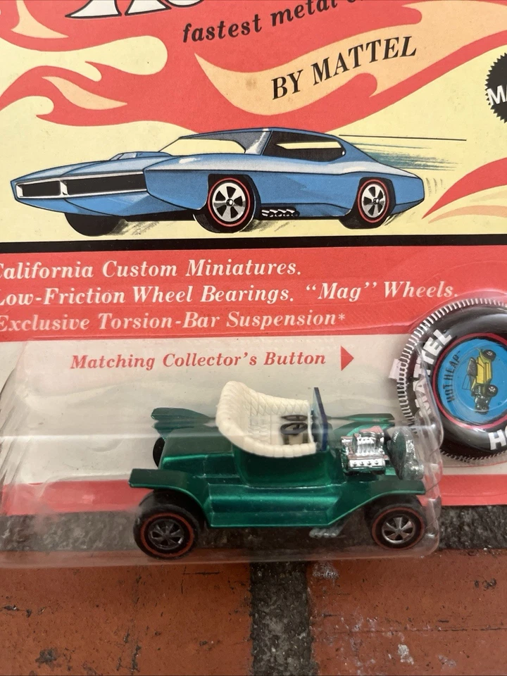 Hot Wheels Redline Hot Heap Green HIGH GRADE Card Unpunched BP Vintage MINTY!!! - Image 2 of 4