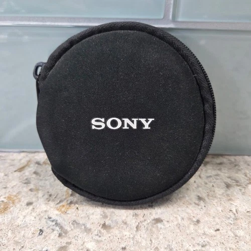 Sony Round Black CD DVD Disc Carrying Case Wallet Holder Storage Zipper