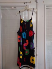 NWT WOMEN'S PLUS SIZE 4X BLACK COLORFUL BLOSSM SUN DRESS