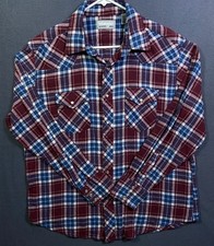 Vtg Wrangler Wrancher Pearl Snap Shirt Men's XLarge Flannel Western Plaid Cowboy