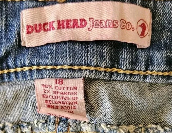 Vintage Duck Head Jeans  Size 18 Blue Denim Wide Leg Y2K 90s Faded Stretch - Image 2 of 4