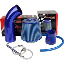 Kaltlufteinlass Kit 76mm Ansaugrohr Blau Sportluftfilter Aluminium Kraftfahrzeug