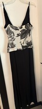 Arianna by Rachel Kaye Black White Floral Sleeveless Maxi Dress Style 261721