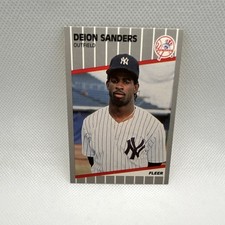 Fleer 1989 Update Deion Sanders New York Yankees Rookie Card U-53 Baseball. rookie card picture