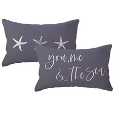 You Me The Sea Throw Pillow Covers Double-sided Ocean Beach Starfish Cushion ...
