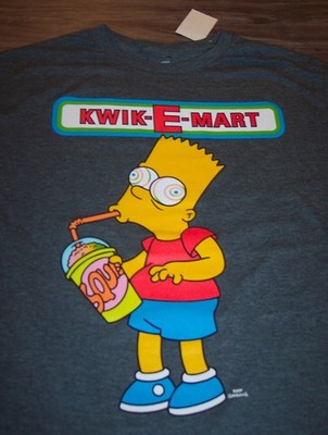 THE SIMPSONS Bart Simpson KWIK-E-MART T-Shirt MENS MEDIUM NEW w/ Tag