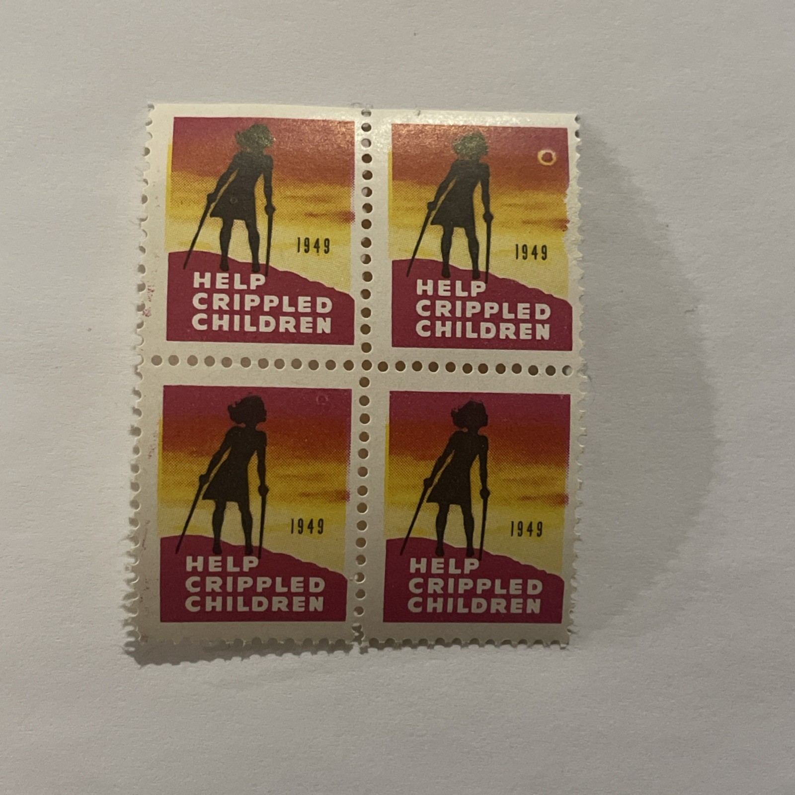 1949 Help Crippled Children Seals Block Of 4 MNH | eBay