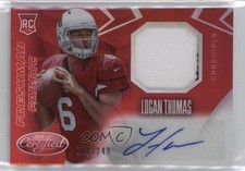2014 Certified Freshman Fabric Mirror Signatures Red /249 Logan Thomas Auto 0je3
