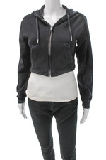Zara Womens Full Zip Hoodie Black Polyester L...
