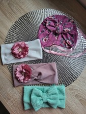 Turban Mütze Stirnbänder SET ( 4 Teile ) Mädchen 4 Mon - 10 Mon Handmade Stretch